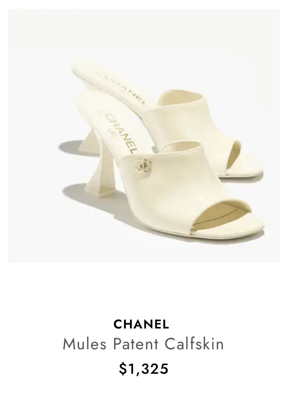 CHANEL Mules Patent Calfskin